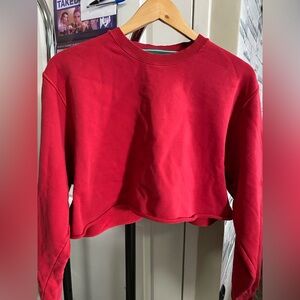 Hugo Boss Vibrant Red Cropped Sweatshirt